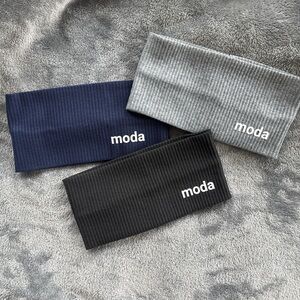 Moda Ribbed Headbands Set essentials navy blue grey and classic black 3 pack